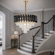 Křišťálový lustr VERSAILLES Nobile 5xE14, průměr 40cm, lesklé zlaté a černé křišťálové lustry Výchozí název Alessandro Design