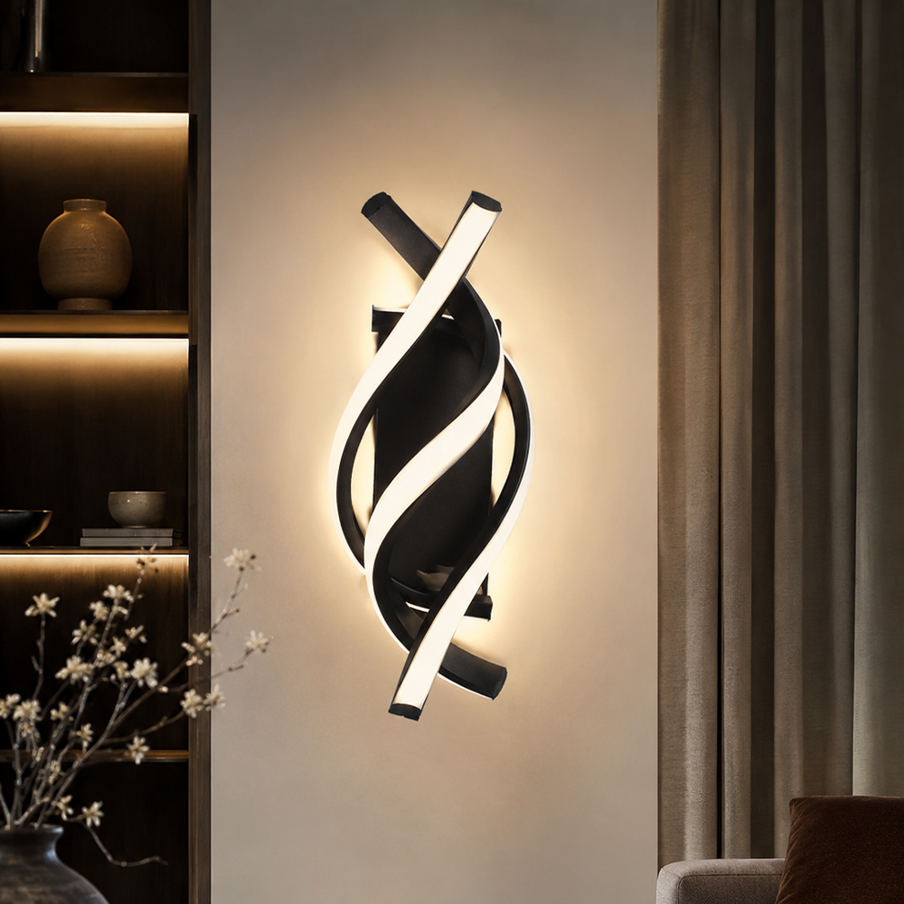 Reid 13W LED nástěnné světlo, Studené/Teplé/Neutrální světlo, Černá Vnitřní nástěnná světla Výchozí název Alessandro Design