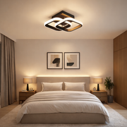 LED lustr VERTEX Matrix překrývající se diamanty, kovové rámy, 24W, 2 diamanty, studené/teplé/neutrální světlo 3000K/4000K/6000K, černý, kov a silikonový LED lustr Výchozí název Alessandro Design