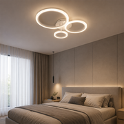 LED lustr s dálkovým ovládáním BETTY 40W, 3 kruhy, studené/teplé/neutrální světlo, stmívatelné, bílé, kovové a akrylové LED lustry s dálkovým ovládáním Výchozí název Alessandro Design