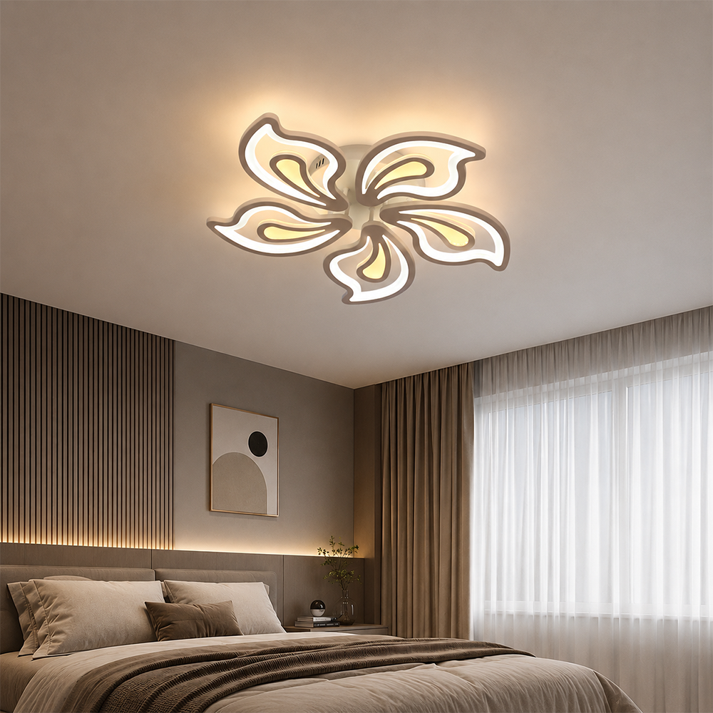 LED lustr s dálkovým ovládáním LILY 86W, 5 Elements, Studené/Teplé/Neutrální světlo, Stmívatelné, Bílý LED lustr s dálkovým ovládáním Výchozí název Alessandro Design