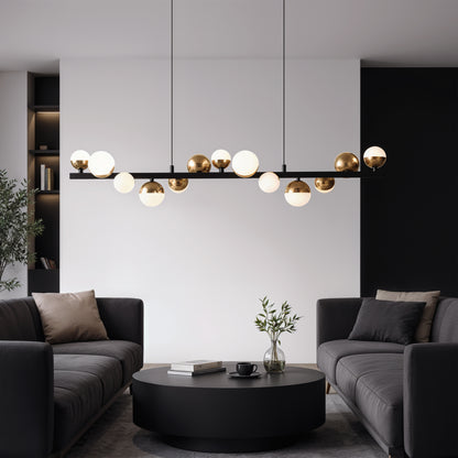 Aurion 29W akrylový LED závěsný lustr s dálkovým ovládáním, stmívatelný, černé zlato, kovové a akrylové LED lustry s dálkovým ovládáním Výchozí název Alessandro Design