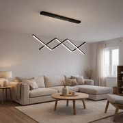 Závěsný LED lustr s dálkovým ovládáním ZIGZAG 27W, studené/teplé/neutrální světlo, stmívatelné, černé, výškově nastavitelné LED lustry s dálkovým ovládáním Výchozí název Alessandro Design
