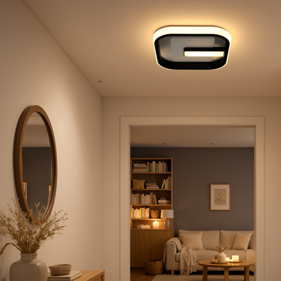 LED lustr VICTORIA 19W, čtvercový, studené/teplé/neutrální světlo, černá, bílá LED lustr Výchozí název Alessandro Design