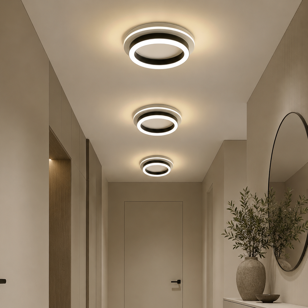 MODERNÍ LED Lustr 25W, Průměr 20cm, Kulatý, Studené/Teplé/Neutrální světlo, Černé LED Lustry Výchozí název Alessandro Design