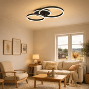 LED lustr s dálkovým ovládáním RINOVA 66W, 2 kruhy, studené/teplé/neutrální světlo, stmívatelné, černé LED lustry s dálkovým ovládáním Výchozí název Alessandro Design