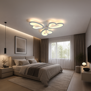 LED lustr s dálkovým ovládáním BLOSSOM 40W, 3 okvětní lístky, studené/teplé/neutrální světlo, stmívatelné, bílý LED lustr s dálkovým ovládáním Výchozí název Alessandro Design