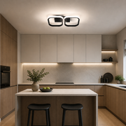 LED lustr VERTEX 21W, 2 čtvercové, lineární, studené/teplé/neutrální světlo, černé LED lustry Výchozí název Alessandro Design