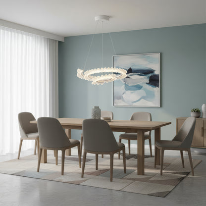 LED lustr s dálkovým ovládáním LT188WH, krystal a kov, 40W, stmívatelný, nastavitelná výška, studené/teplé/neutrální světlo, luxusní osvětlení LED lustry s dálkovým ovládáním Výchozí název Alessandro Design