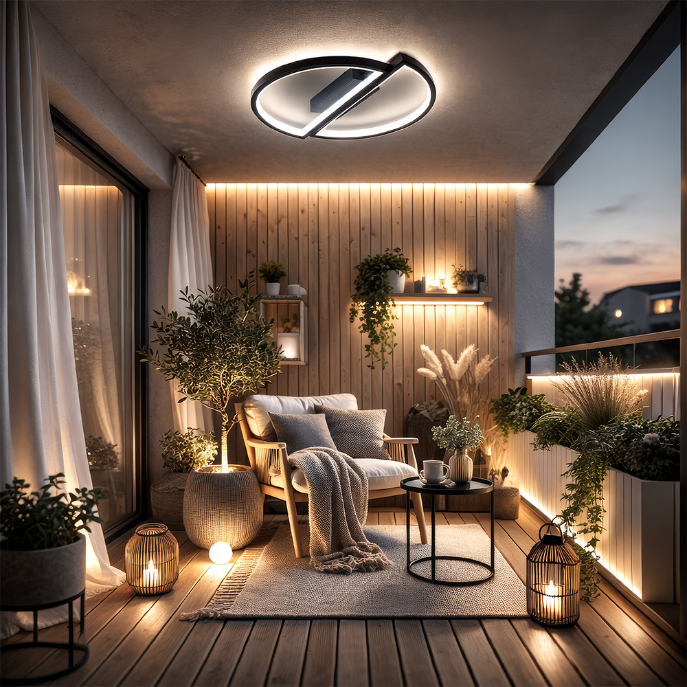 LED lustr s dálkovým ovládáním VECTOR ARCUS 52W, 2 Elements, Studené/Teplé/Neutrální světlo, Stmívatelné, Černé LED lustry s dálkovým ovládáním Výchozí název Alessandro Design