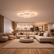 LED lustr s dálkovým ovládáním BETTY 43W, 4 kruhy, studené/teplé/neutrální světlo, stmívatelné, bílý LED lustr s dálkovým ovládáním Výchozí název Alessandro Design