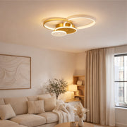 LED lustr s dálkovým ovládáním KILLIAN 80W, 4 kruhy, studené/teplé/neutrální světlo, stmívatelné, zlaté LED lustry s dálkovým ovládáním Výchozí název Alessandro Design