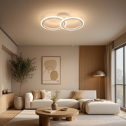 LED lustr s dálkovým ovládáním BETTY 27W, 2 kruhy, studené/teplé/neutrální světlo, stmívatelné, bílý LED lustr s dálkovým ovládáním Výchozí název Alessandro Design