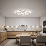 LED lustr s dálkovým ovládáním BETTY 43W, 4 kruhy, studené/teplé/neutrální světlo, stmívatelné, bílý LED lustr s dálkovým ovládáním Výchozí název Alessandro Design