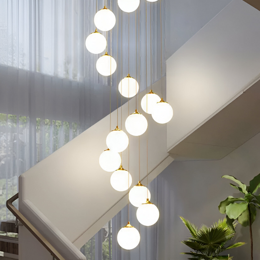 Závěsný lustr, 25 glóbů XE27, zlatý, nastavitelná výška Moderní lustry Výchozí název Alessandro Design