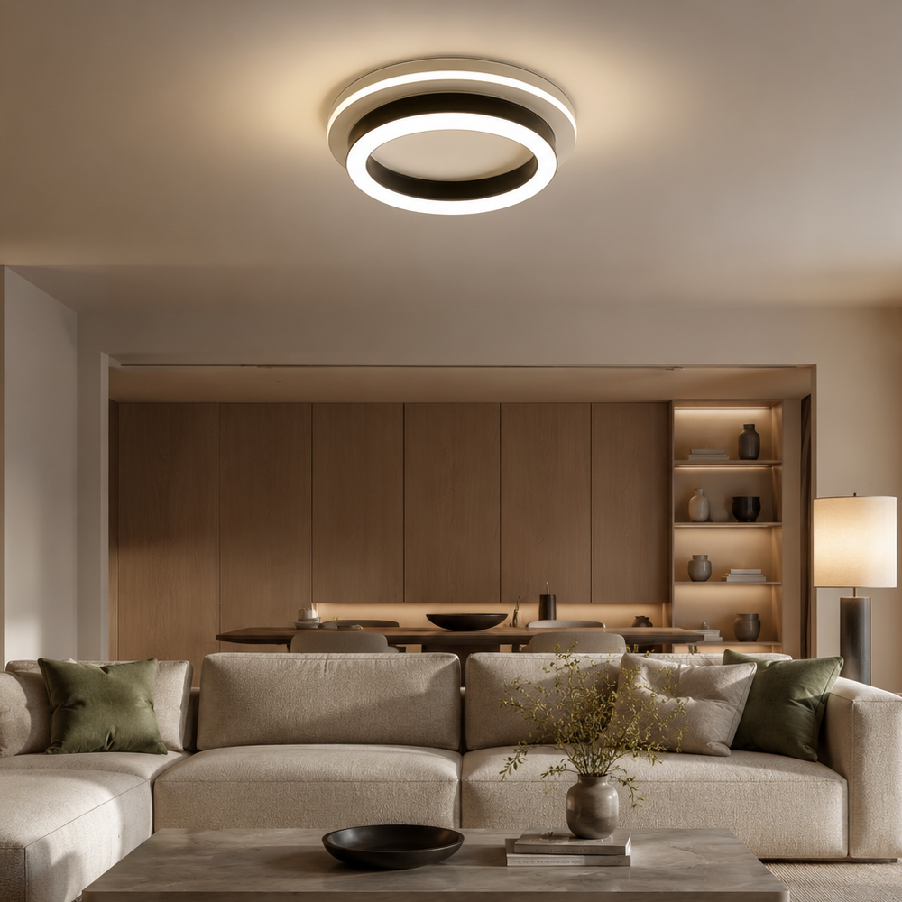 MODERNÍ LED Lustr 25W, Průměr 20cm, Kulatý, Studené/Teplé/Neutrální světlo, Černé LED Lustry Výchozí název Alessandro Design