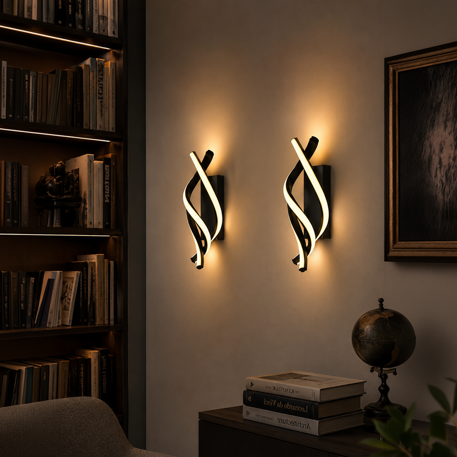 Reid 13W LED nástěnné světlo, Studené/Teplé/Neutrální světlo, Černá Vnitřní nástěnná světla Výchozí název Alessandro Design
