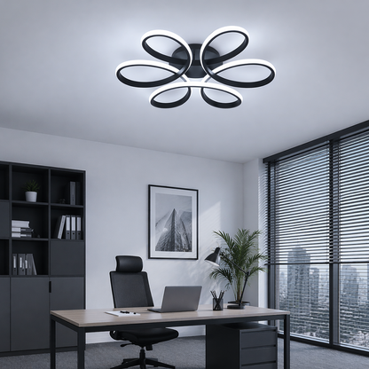 LED lustr s dálkovým ovládáním HELIX 63W, studené/teplé/neutrální světlo, stmívatelné, černé LED lustry s dálkovým ovládáním Výchozí název Alessandro Design