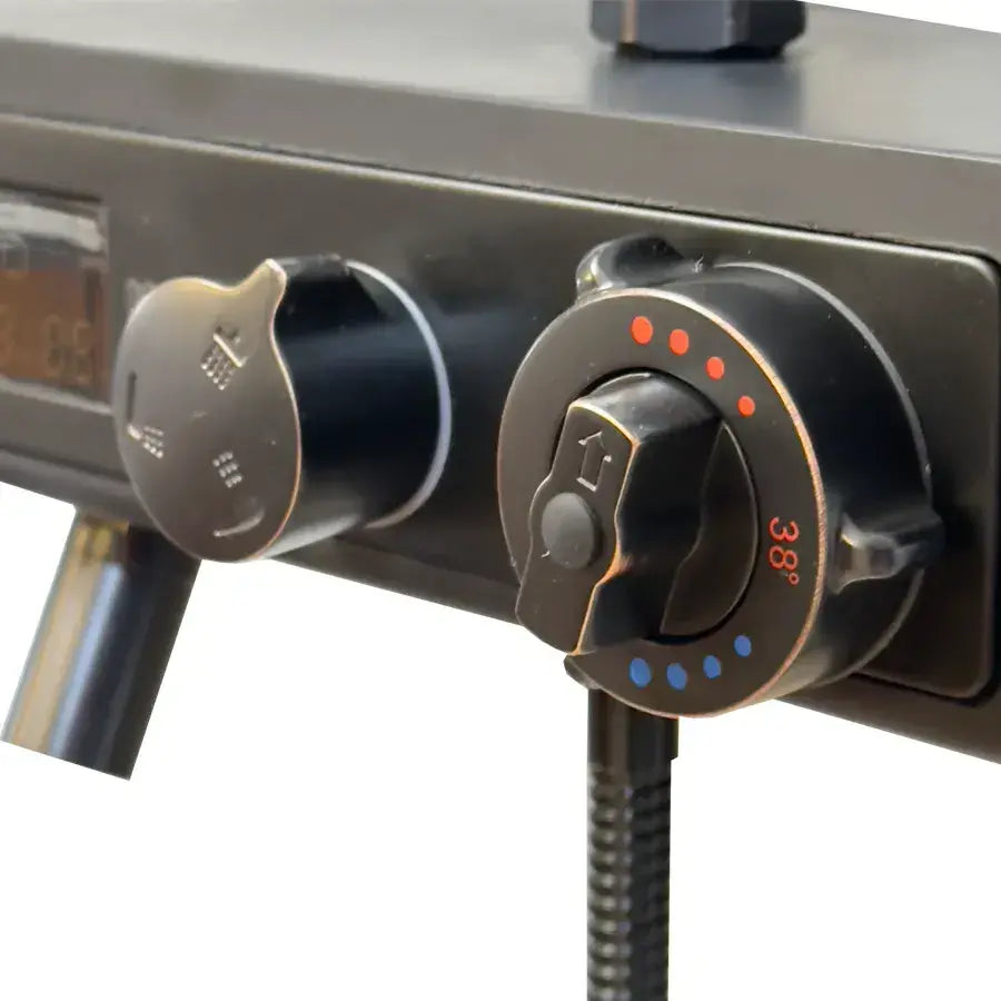 Černý nerezový LCD displej sprchový sloup SJG/008 Výchozí název Alessandro Design