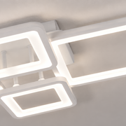 LED lustr s dálkovým ovládáním ELLA 67W, 4 čtverce, studené/teplé/neutrální světlo, stmívatelné, bílý LED lustr s dálkovým ovládáním Výchozí název Alessandro Design