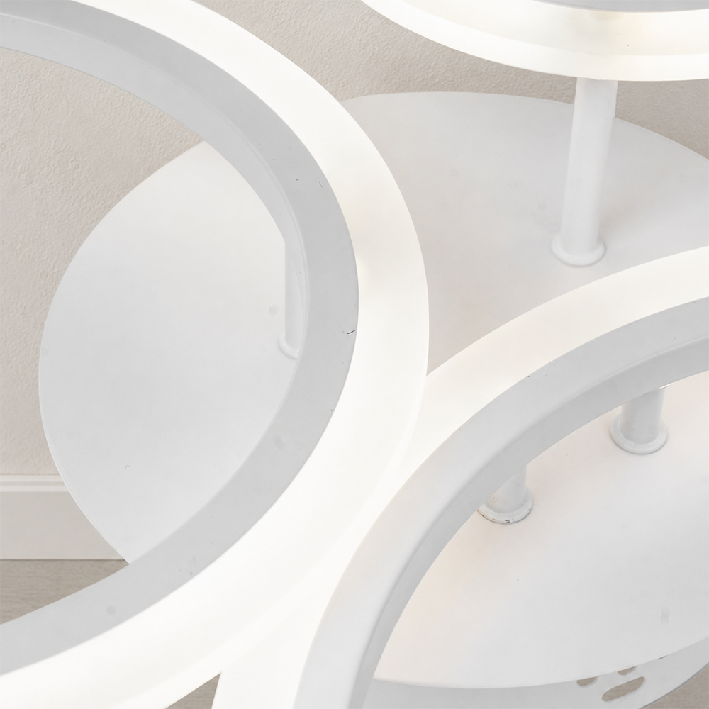 LED lustr s dálkovým ovládáním BETTY 40W, 3 kruhy, studené/teplé/neutrální světlo, stmívatelné, bílé, kovové a akrylové LED lustry s dálkovým ovládáním Výchozí název Alessandro Design