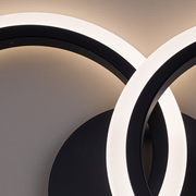 LED lustr s dálkovým ovládáním BETTY 27W, 2 kruhy, studené/teplé/neutrální světlo, stmívatelné, černé LED lustry s dálkovým ovládáním Výchozí název Alessandro Design