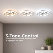 Matrix LED lustr VERTEX, překrývající se diamanty, kovové rámy, 24W, 2 diamanty, studené/teplé/neutrální světlo 3000K/4000K/6000K, bílé LED lustry Výchozí název Alessandro Design