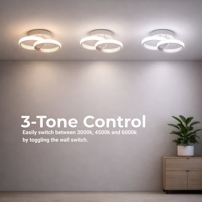 LED lustr VERTEX CIRCULA 21W, 2 kruhy, kovové rámy, studené/teplé/neutrální světlo, bílé LED lustry Výchozí název Alessandro Design