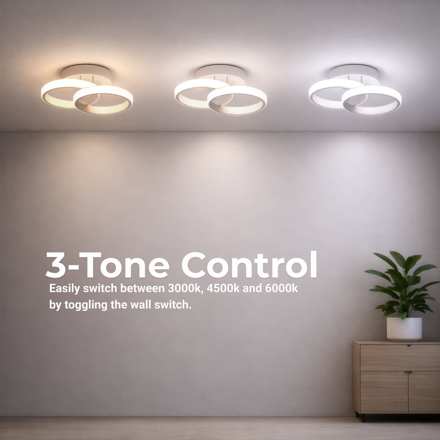 LED lustr VERTEX CIRCULA 21W, 2 kruhy, kovové rámy, studené/teplé/neutrální světlo, bílé LED lustry Výchozí název Alessandro Design