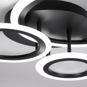 LED lustr s dálkovým ovládáním BETTY 40W, 3 kruhy, studené/teplé/neutrální světlo, stmívatelné, černé LED lustry s dálkovým ovládáním Výchozí název Alessandro Design