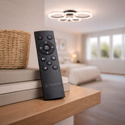 LED lustr s dálkovým ovládáním BETTY 82W, 6 kruhů, studené/teplé/neutrální světlo, stmívatelné, černé LED lustry s dálkovým ovládáním Výchozí název Alessandro Design