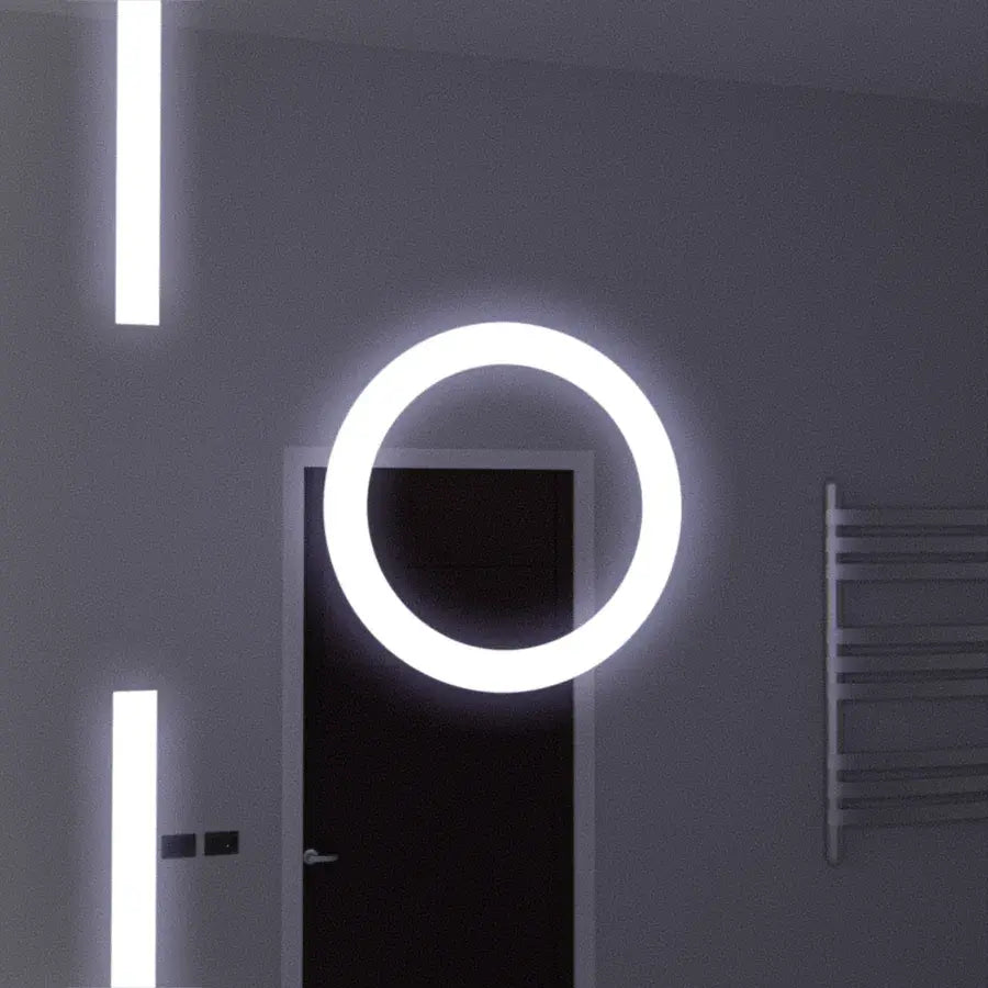 Obdélníkové LED zrcadlo, 120x80cm, Marcello MotionGlow Sensor, Systém odmlžování, Hodiny & Teploměr, Kosmetická lupa, Stmívatelné Marcello Mirrors Výchozí název Alessandro Design