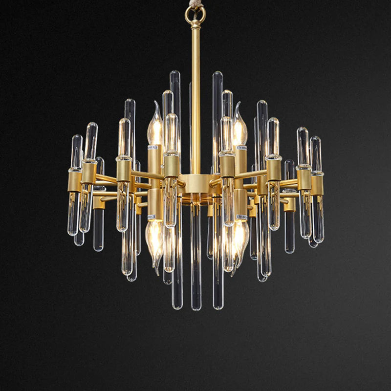 Candelabru Cristal CC850/480GD ,6xE14, 48X45cm, Inaltime Reglabila, Auriu Lucios, Inaltime Reglabila, Design Elegant, Metal si Cristal Candelabre Cristal Default Title Alessandro Design