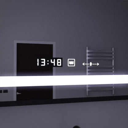 Obdélníkové LED zrcadlo, 120x80cm, Marcello MotionGlow Sensor, Systém odmlžování, Hodiny & Teploměr, Kosmetická lupa, Stmívatelné Marcello Mirrors Výchozí název Alessandro Design