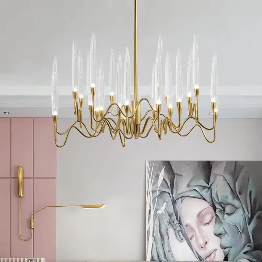 Cristal Chandelier Delta 12XG4 Gold moderní lustry Výchozí název Alessandro Design
