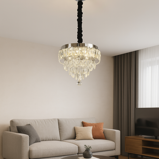 MEILI CRYSTAL CASCADA 300 – Křišťálový LED lustr, 52W, Ø300 mm, s dálkovým ovládáním Křišťálové lustry Výchozí název Alessandro Design