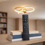 LED lustr s dálkovým ovládáním KILLIAN 80W, 4 kruhy, studené/teplé/neutrální světlo, stmívatelné, zlaté LED lustry s dálkovým ovládáním Výchozí název Alessandro Design