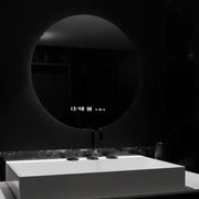 LED kulaté zrcadlo, 70 cm, Serenite MotionGlow Marcello, systém odmlžování, hodiny a teploměr, stmívatelná zrcátka Marcello Výchozí název Alessandro Design