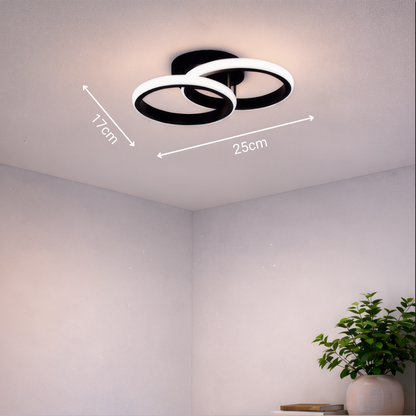 LED lustr VERTEX CIRCULA 21W, 2 kruhy, kovové rámy, studené/teplé/neutrální světlo 3000K/4000K/6000K, černá, kovové LED lustry Výchozí název Alessandro Design