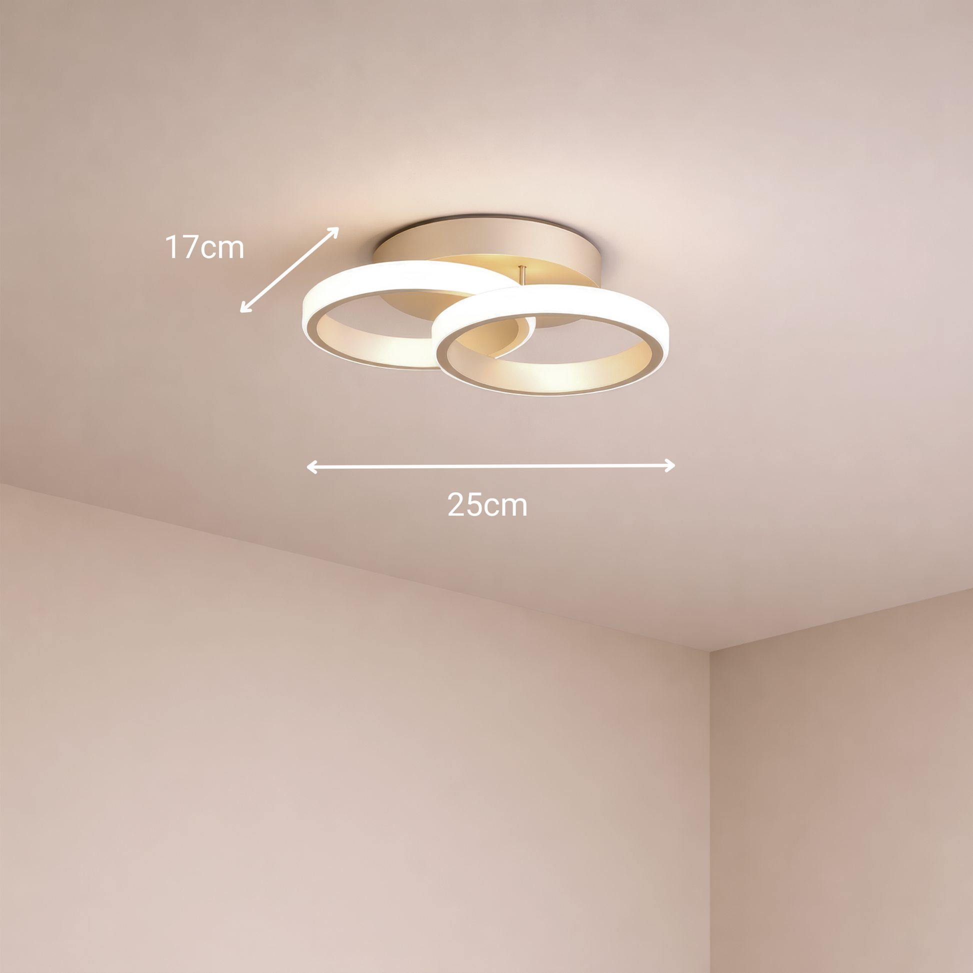 LED lustr VERTEX CIRCULA 21W, 2 kruhy, kovové rámy, studené/teplé/neutrální světlo, bílé LED lustry Výchozí název Alessandro Design
