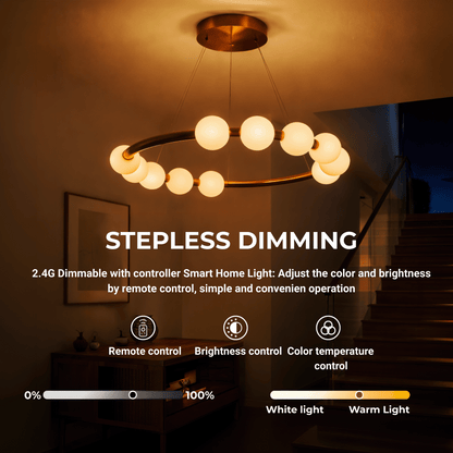 LED závěsné světlo Akrylové Nova 57W s dálkovým ovládáním, stmívatelné, 3000K/4000K/6000K, zlaté, kovové a akrylové LED lustry s dálkovým ovládáním Výchozí název Alessandro Design