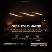 Závěsný LED lustr s dálkovým ovládáním, FLUX, 27W, 116cm, studené/teplé/neutrální světlo 3000K/4000K/6000K, stmívatelný, černý, nastavitelná výška, kovové a silikonové moderní lustry Výchozí název Design Alessandro