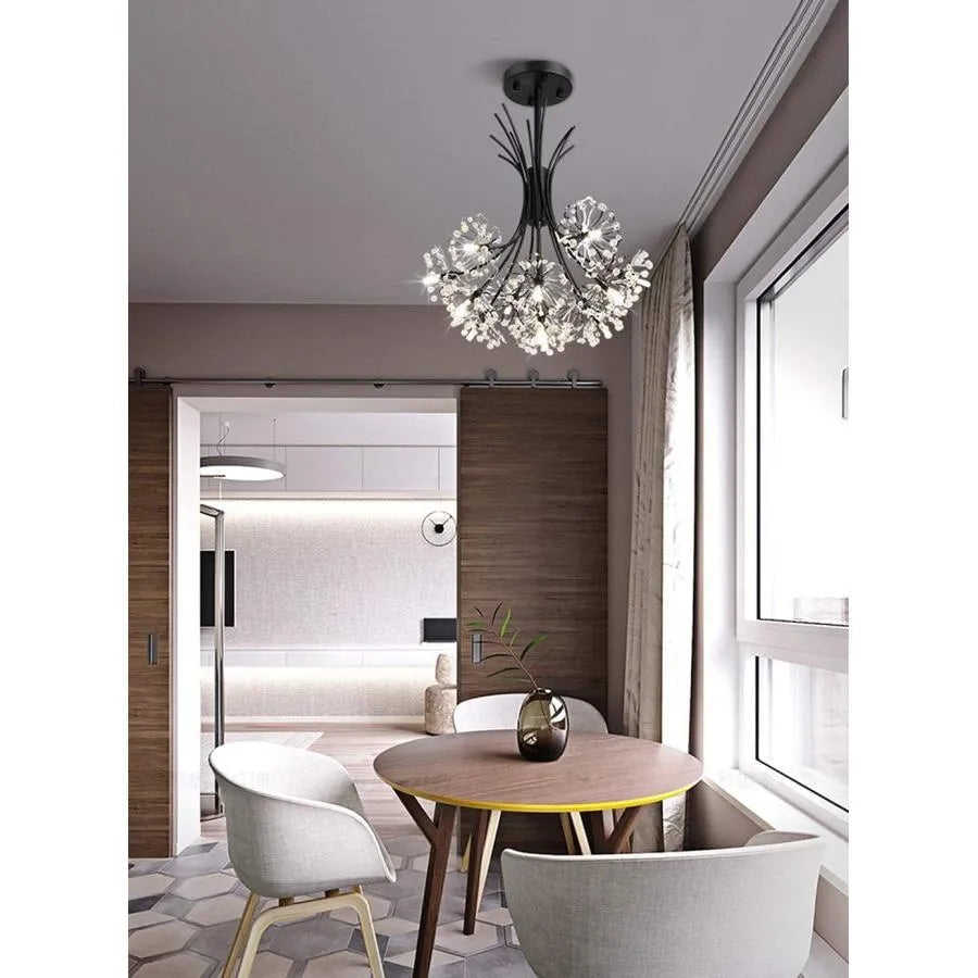Křišťálový lustr PETERHOF Petito, 13xG4, Průměr 52 cm, Černá Moderní Lustry Výchozí název Alessandro Design