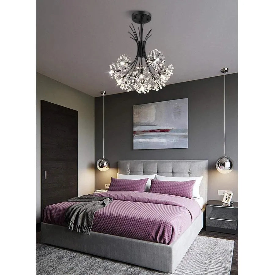 Křišťálový lustr PETERHOF Petito, 13xG4, Průměr 52 cm, Černá Moderní Lustry Výchozí název Alessandro Design