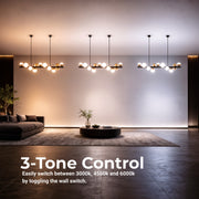 Aurion 29W akrylový LED závěsný lustr s dálkovým ovládáním, stmívatelný, černé zlato, kovové a akrylové LED lustry s dálkovým ovládáním Výchozí název Alessandro Design