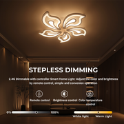 LED lustr s dálkovým ovládáním GLORIOSA 95W, 5 okvětních lístků, studené/teplé/neutrální světlo, stmívatelné, bílý LED lustr s dálkovým ovládáním Výchozí název Alessandro Design