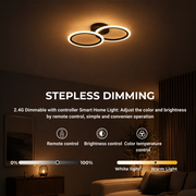 LED lustr s dálkovým ovládáním BETTY 27W, 2 kruhy, studené/teplé/neutrální světlo, stmívatelné, černé LED lustry s dálkovým ovládáním Výchozí název Alessandro Design