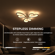 LED lustr s dálkovým ovládáním BLOSSOM 40W, 3 okvětní lístky, studené/teplé/neutrální světlo, stmívatelné, bílý LED lustr s dálkovým ovládáním Výchozí název Alessandro Design
