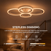 LED lustr s dálkovým ovládáním BETTY 43W, 4 kruhy, studené/teplé/neutrální světlo, stmívatelné, bílý LED lustr s dálkovým ovládáním Výchozí název Alessandro Design