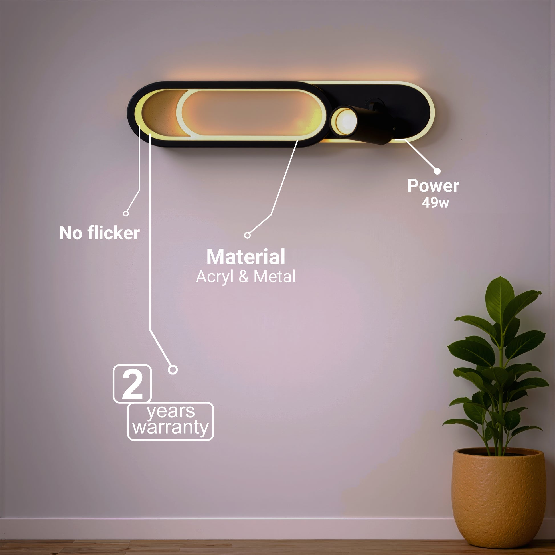 LED lustr s nastavitelným projektorem FISSO Camilla 49W, světlo 3000/4000/6000k, černé LED lustry Výchozí název Alessandro Design